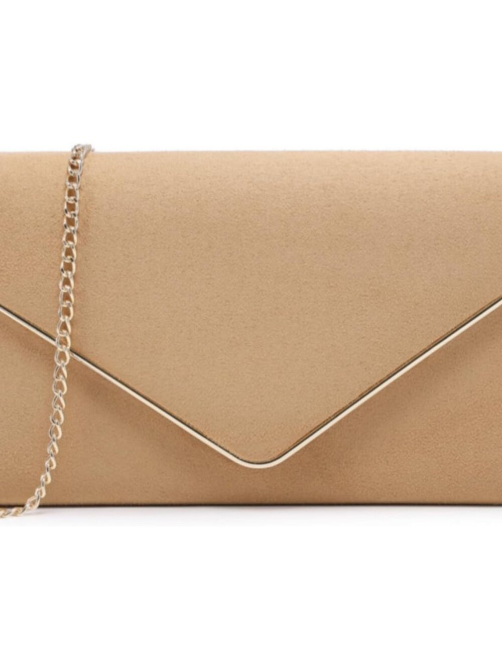 Women Faux Suede Clutch Purse Evening Bag Bridal Formal Handbag | with Detachabl